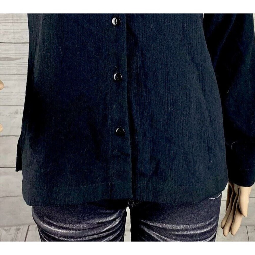 Pendleton Button Down Shirt Solid Black Polyester… - image 6